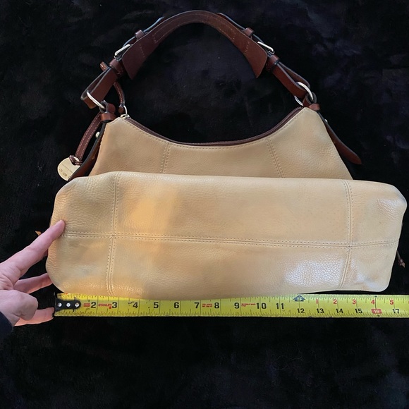 Dooney and Bourke bag. Soft tan/golden color with red interior - Picture 8 of 10